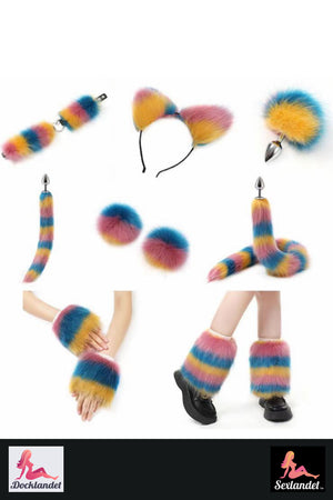 Sexig Outfit I Färgglad Päls