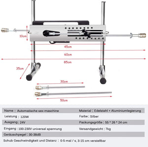 Professional sex machine with adjustable speed & double control - 120W engine