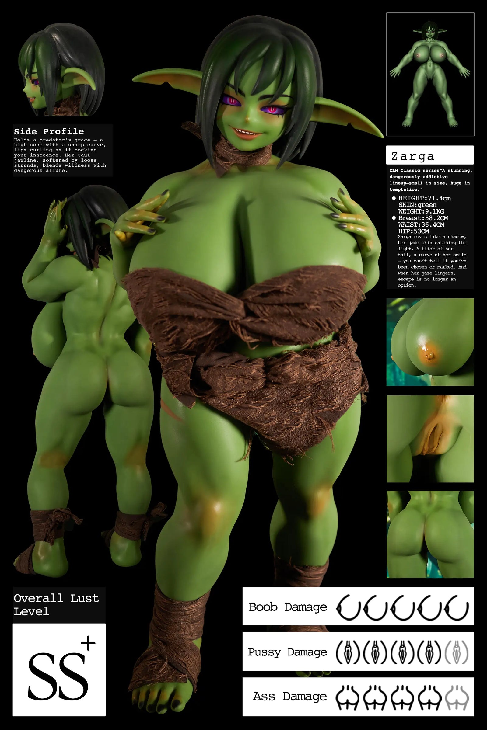 Zarga Orc-sekspop (Climax Doll Mini 70cm V-cup siliconen)