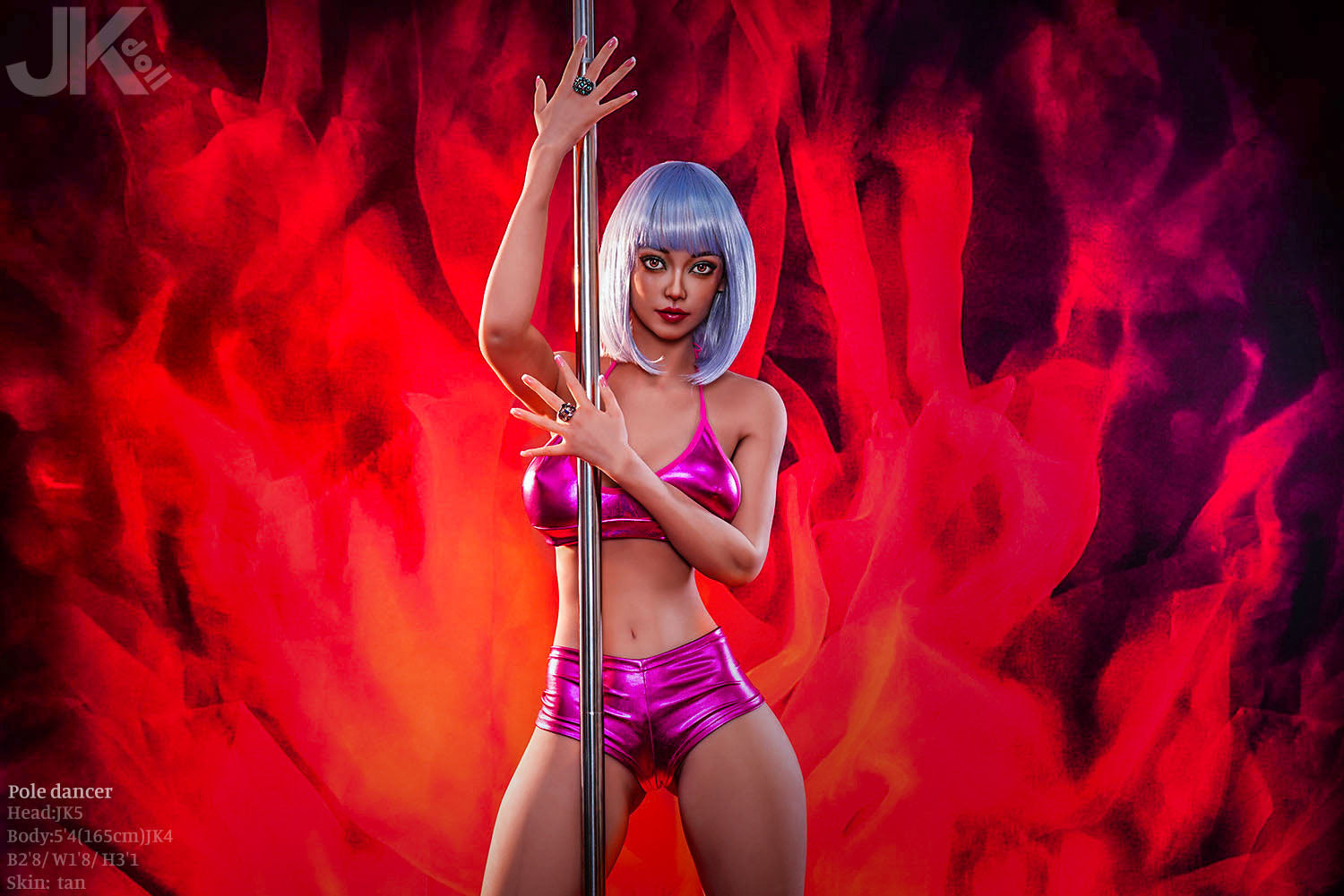 Danseuse de pôle poupée sexuelle (JK-Doll Bonnet D 165 cm JK5 TPE)