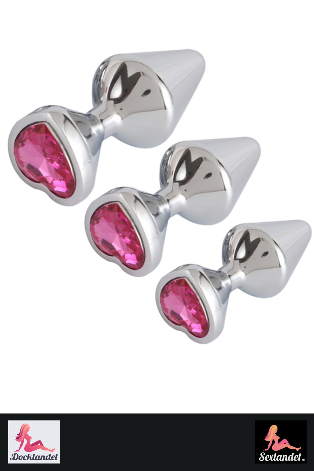 Buttplug in aluminium - ingesteld met 3 maten