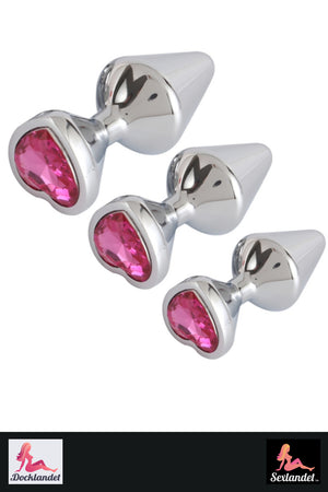 Buttplug in aluminium - ingesteld met 3 maten