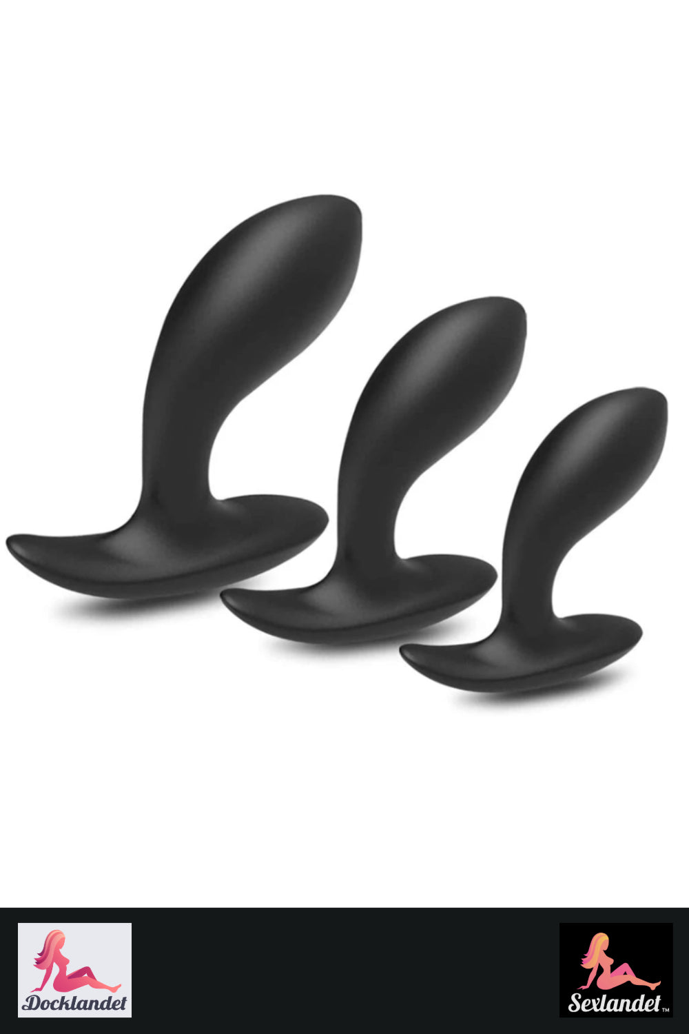 Plug anal courbé - Lot de 3 tailles