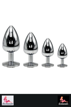 Buttplug in aluminium - ingesteld met 4 maten