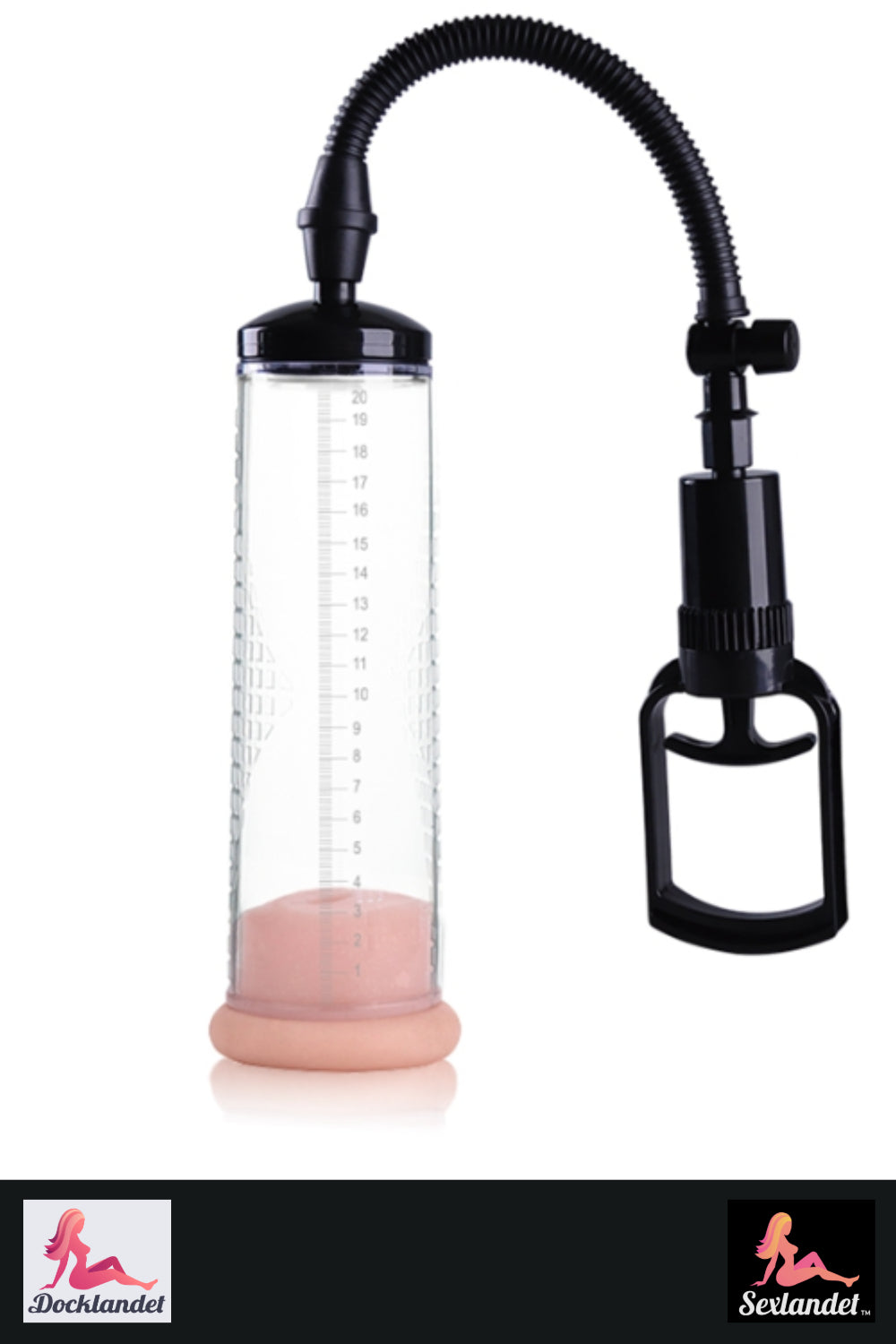 Pompe du pénis pour le grossissement et l'érection plus dure - 70 × 220 mm | Design noir