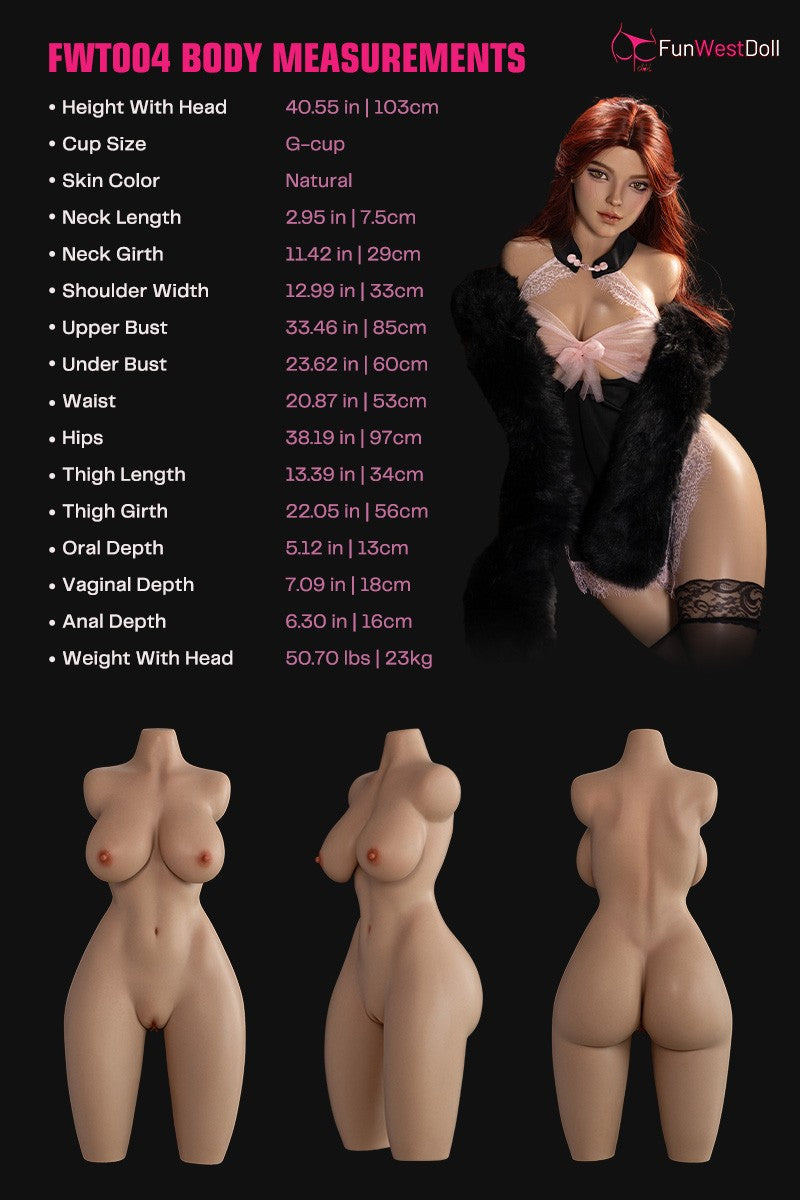Lexie Torso sekspop (FunWest Doll 103 cm G-cup #026S siliconen)