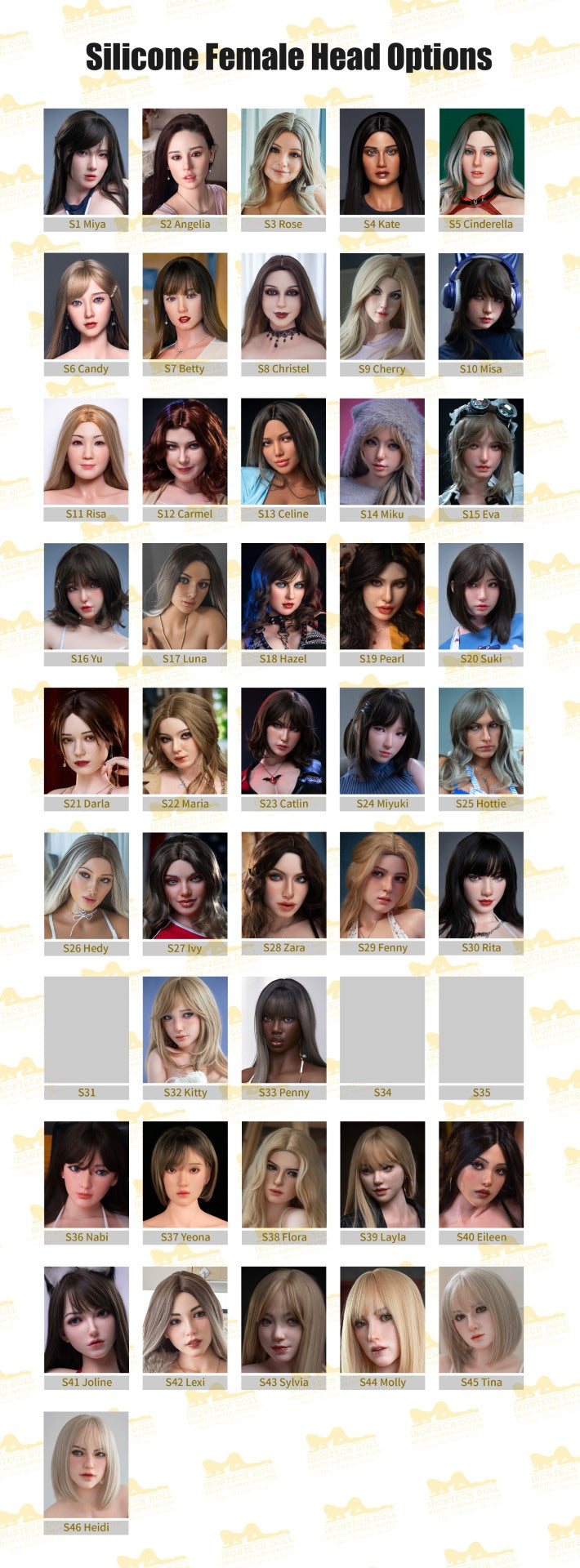 Tête supplémentaire (Irontech Doll Silicone d'origine)