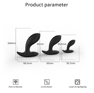 Gebogen buttplug - ingesteld met 3 maten