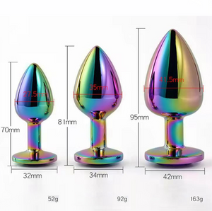 Buttplug in aluminium - ingesteld met 3 maten
