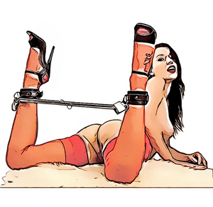 BDSM -seksset met handboeien, voetbanden en metalen frame - verstelbare bindingskit voor koppels
