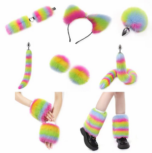 Tenue à fourrure en fourrure colorée (set avec 11 parties)
