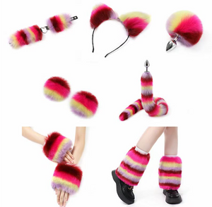 Tenue à fourrure en fourrure colorée (set avec 11 parties)