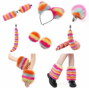 Tenue à fourrure en fourrure colorée (set avec 11 parties)