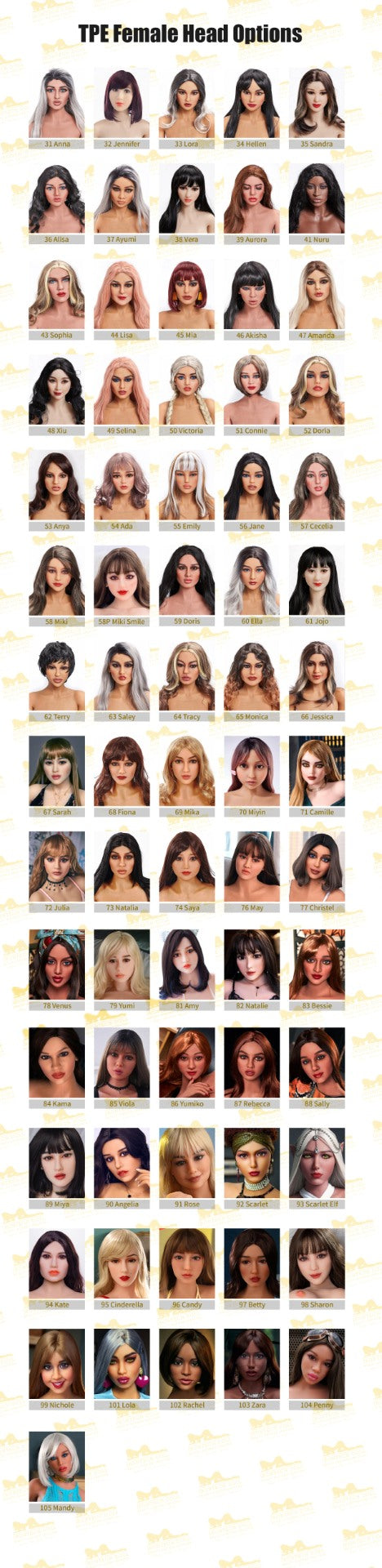 Tête supplémentaire (Irontech Doll TPE d'origine)