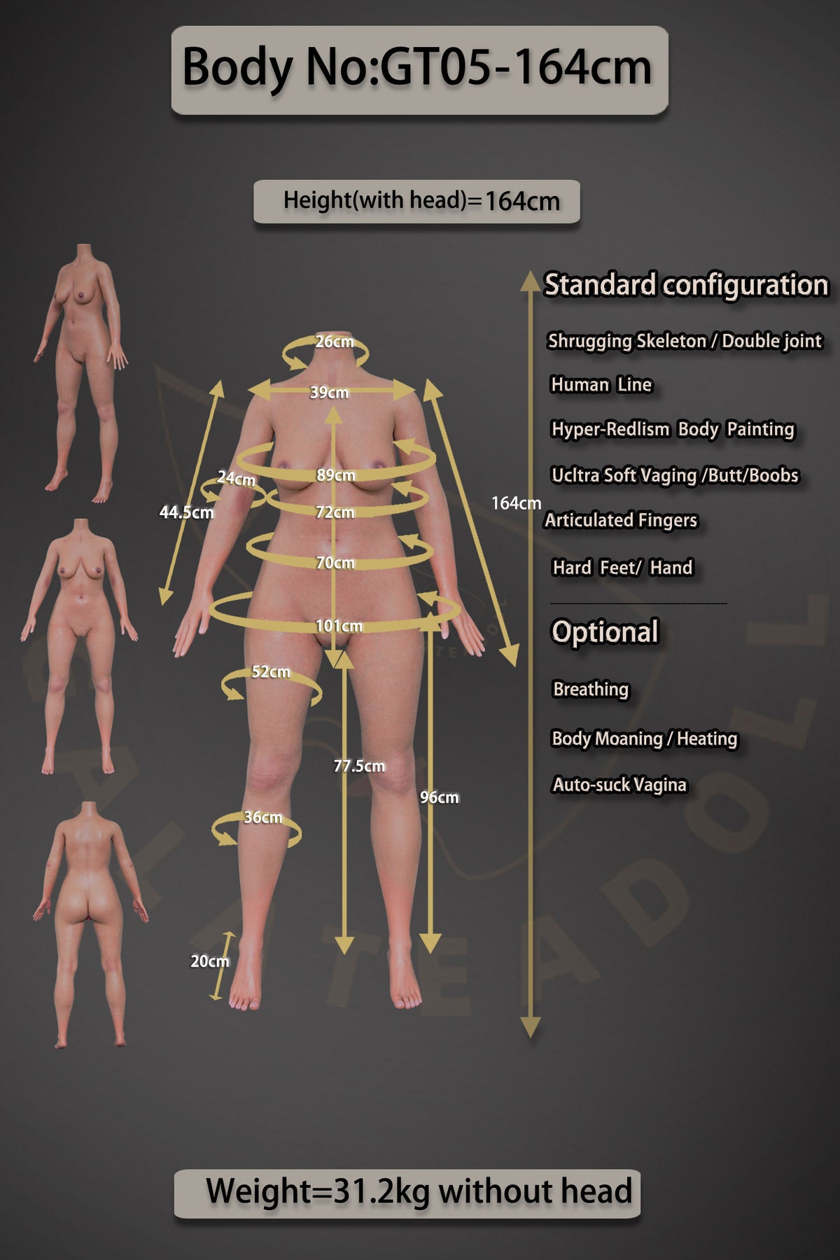 Elite sexpuppe (Galatea Doll 164cm B-cup #197 Silikon)