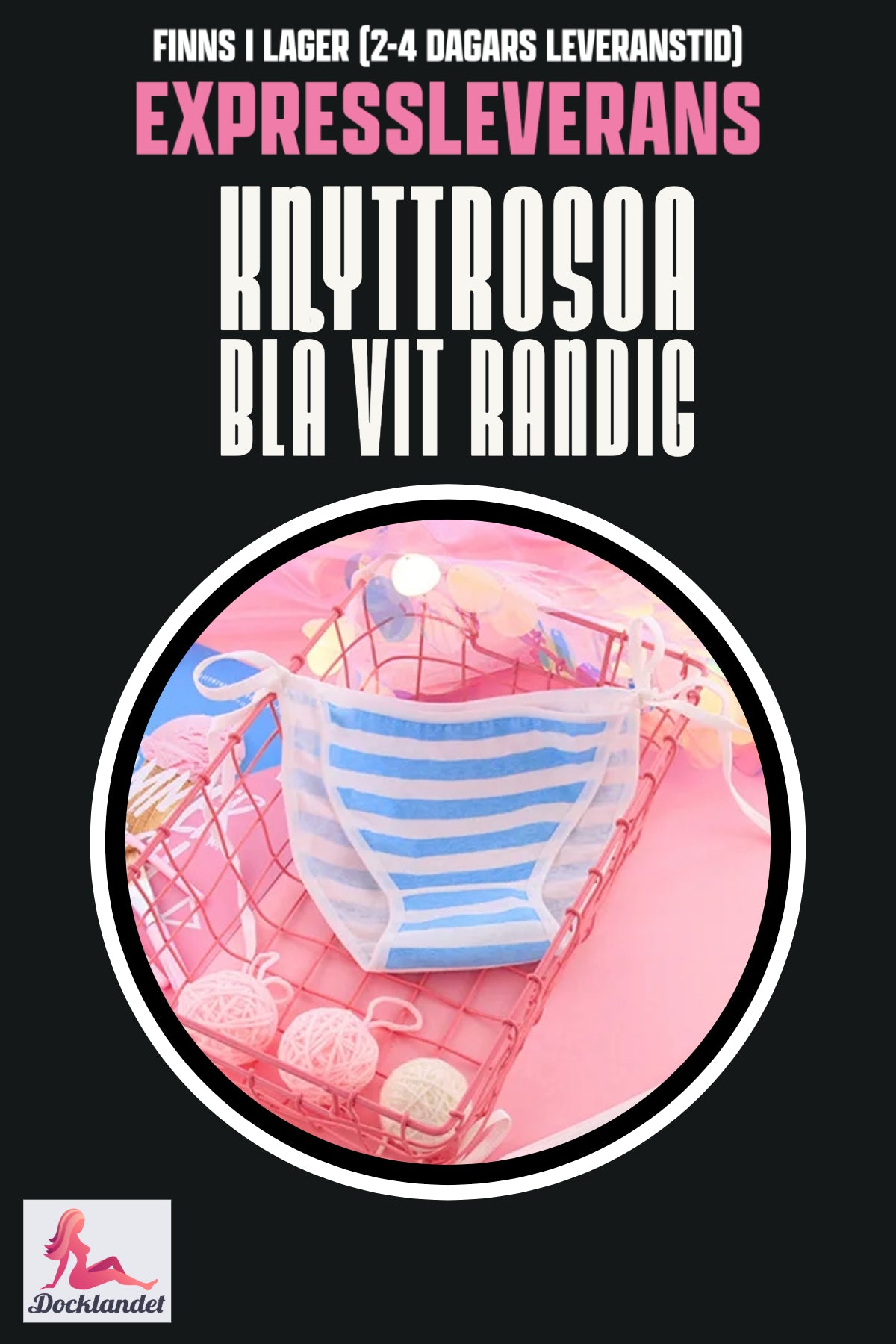 Knotenrosa für sexpuppe (Pink/Blau Weiß, gestreift)
