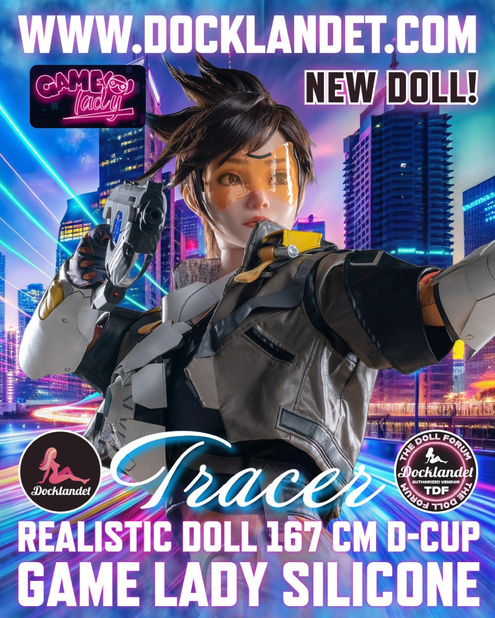 Tracer Sexdocka (Game Lady 167cm D-Kupa No.29-1 Silikon) Overwatch Real Doll