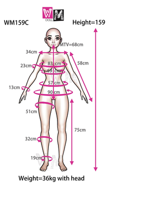 Duidelijke sekspop duidelijk (WM-Doll 159cm C-Cup #326 TPE)